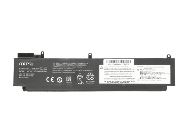 Bateria Mitsu para Lenovo ThinkPad T460s, T470s (bateria traseira) - Image 3