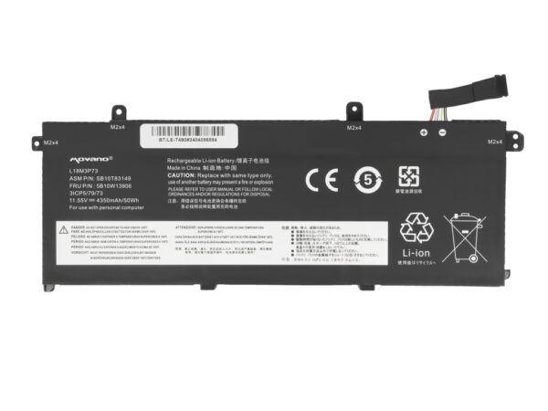 Bateria Movano para Lenovo ThinkPad T490, T495, P43s, P14s - L18M3P73 - Image 2