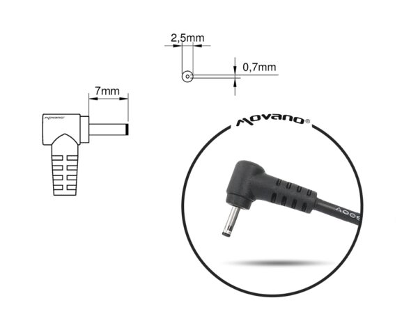 Carregador para ASUS 19V 2.37A, 2.5X0.7MM - Image 2