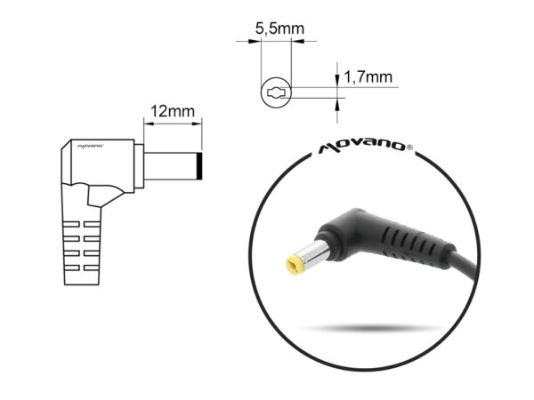 Carregador Movano para Acer 19.5V 9.23A (5.5x1.7) 180W - Image 3