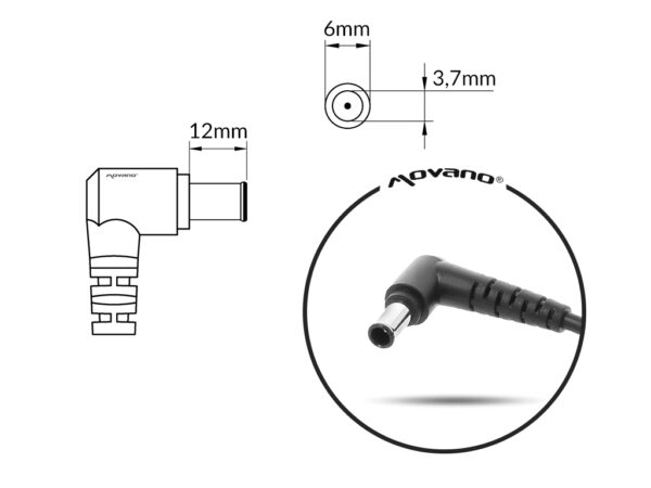 Carregador Movano 20V 9A (6.0x3.7 mm) 180W para Asus - Image 4