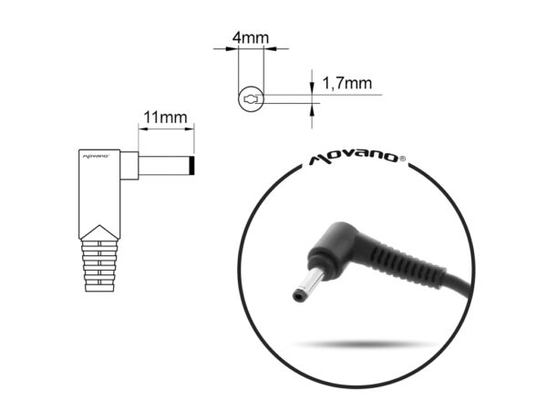 Carregador Movano 20V 3.25A (4.0×1.7 mm) 65W para Lenovo - Image 2