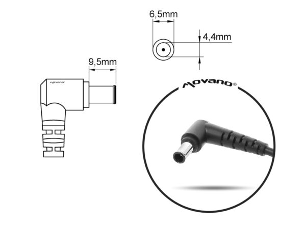 Carregador Movano 19V 5.79A (6.5x4.4 mm) 110W para LG - Image 4