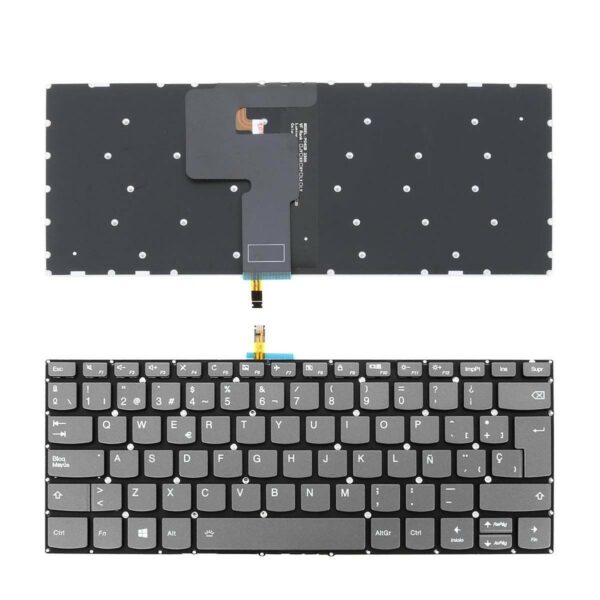 TECLADO RETROILUMINADO PARA PORTATIL LENOVO IDEAPAD 330-14IKB CINZENTO SEM ESTRUTURA