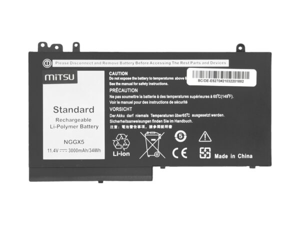 Bateria Mitsu para para Dell Latitude E5270, 5470, 5570, NGGX5 - Image 3