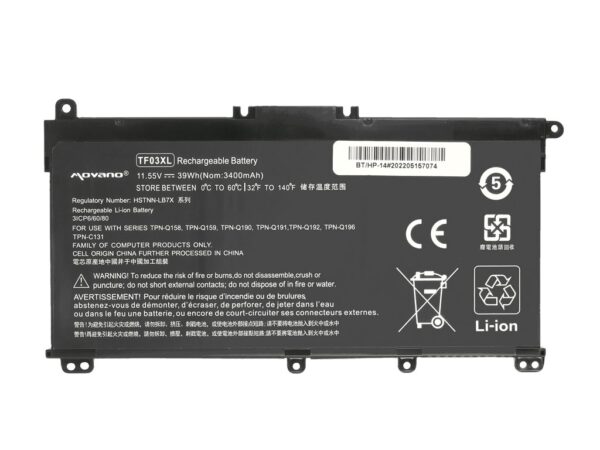 Bateria Movano para HP Pavilion 14-BP 14-BF 14-BK 15-CC 15-CD 15-CK 17-AR TF03XL - Image 2