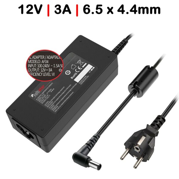 CARREGADOR PARA  MONITOR 12V 3A 6.5 X 4.4MM 36W - Image 3
