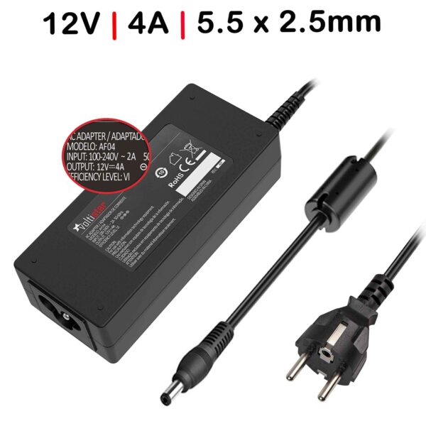 CARREGADOR PARA  MONITOR 12V 4A 5.5 X 2.5MM 48W - Image 4