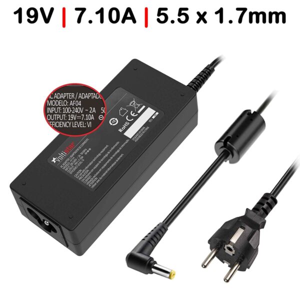 CARREGADOR PARA  PORTÁTIL ACER ASPIRE 1360 1510 1520 19V 7.10A 135W 5.5X1.7MM