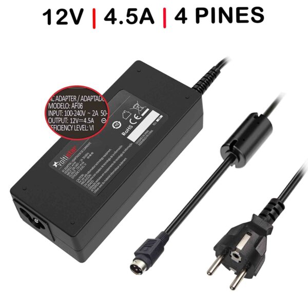 CARREGADOR PARA  TFT MONITOR 12V 4.5A 60W