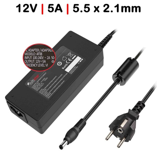 CARREGADOR PARA  TFT MONITOR 12V 5A 60W