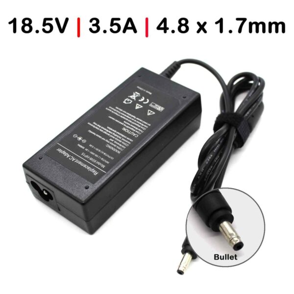 CARREGADOR PARA  PORTÁTIL HP PAVILION ZT3000 ZT3100 ZT3200 18.5V 3.5A 4.8X1.7MM BULLET 65W