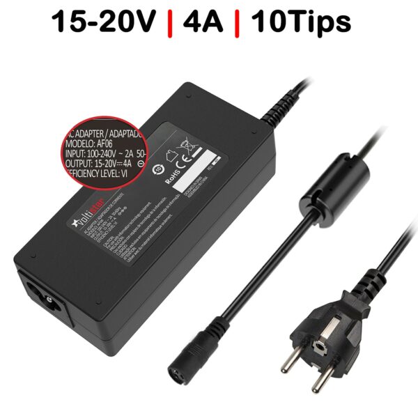 CARREGADOR UNIVERSAL  PARA PORTÁTILES 15-20V 65W
