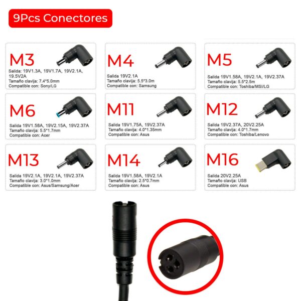 CARREGADOR UNIVERSAL  DE PARED ULTRA PORTABLE 45W 9TIPS - Image 2