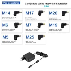 CARREGADOR UNIVERSAL  DE PARED ULTRA PORTABLE 65W 8TIPS