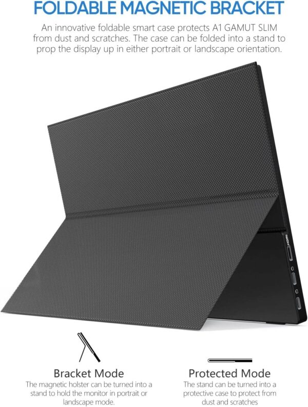 MONITOR PORTÁTIL ARZOPA A1 GAMUT SLIM DE 14" FHD IPS CON HDMI USB-C PARA PC MAC XBOX PS4 PS5 - Image 3