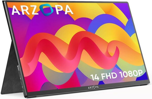 MONITOR PORTÁTIL ARZOPA A1 GAMUT SLIM DE 14" FHD IPS CON HDMI USB-C PARA PC MAC XBOX PS4 PS5