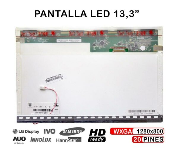 TELA LCD DE 13.3" PARA PORTÁTIL LTN133AT03 LTN133AT08-005 LTN133AT08-006 LJ96-04093A LTN133AT07