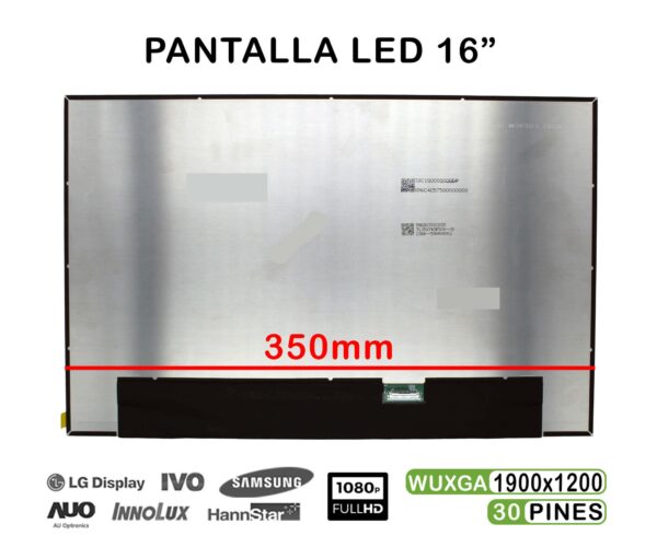 TELA LED DE 16" PARA PORTÁTIL MNG007QS1-3 30 PINES