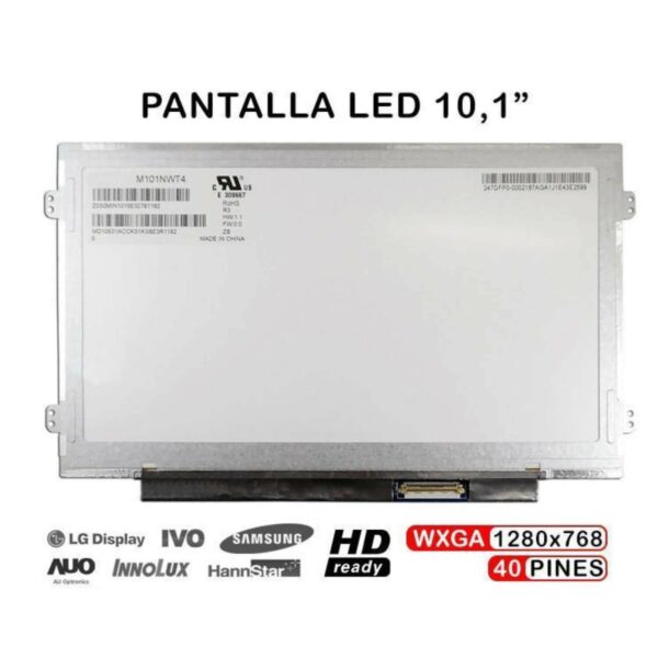 TELA LED PARA PORTÁTIL M101NWT4 M101NWT2