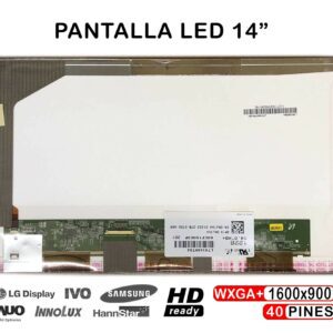 TELA LED DE 14" PARA PORTÁTIL LP140WD1 TL M1 D2 A1 LTN140KT04 1600x900 40 PIN