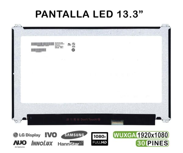 TELA LED DE 13.3" PARA PORTÁTIL ACER ASPIRE S13 S5-371 B133HAN04.1 B133HAN04.3 FHD 30 PINES