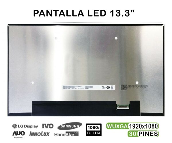 TELA LED 13.3" PARA PORTÁTIL ASUS UX333F B133HAN05.C H/W:1A F/W:1 30 PINES FHD
