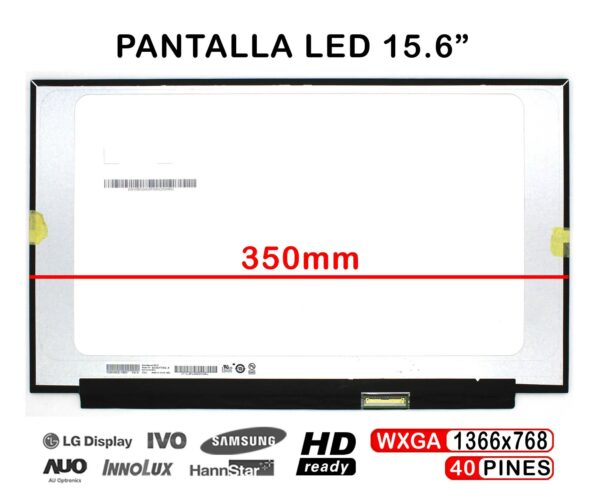 TELA LED DE 15.6" PARA PORTÁTIL B156XTK02.0 40 PINES