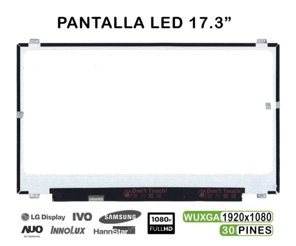 TELA LED DE 17.3" FHD B173HAN01.1 HW0A N173HCE-E31 B173HAN01.3, LP173WF4-SPF2
