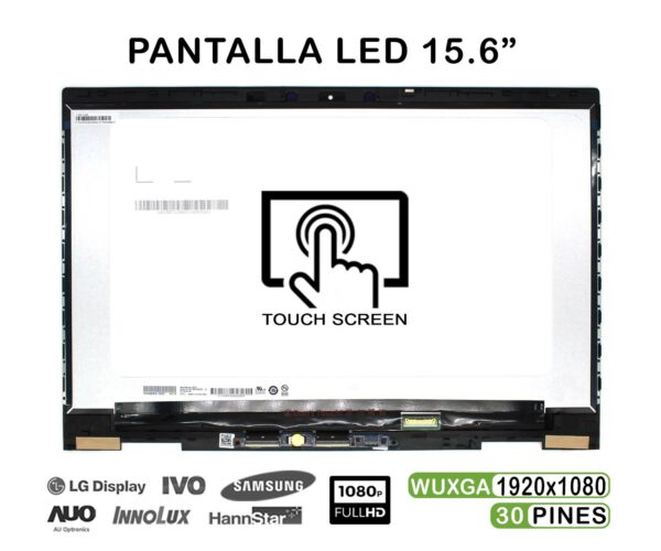 TELA LED TÁCTIL DE 15.6" PARA PORTÁTIL HP ENVY X360 15-CN 15-CP SERIES CON MARCO