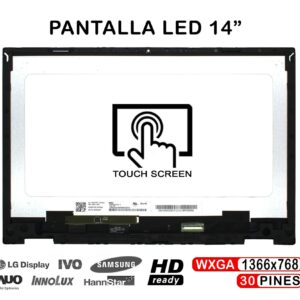 TELA LED TÁCTIL COMPLETA DE 14" PARA PORTÁTIL HP PAVILION X360 14-DW 14-DWXXX SERIES CON MARCO