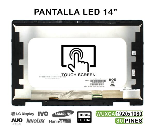 TELA TÁCTIL LED DE 14" PARA PORTÁTIL HP PAVILION X360 14-EK FHD CON MARCO