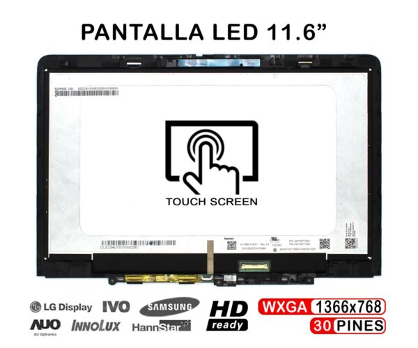 TELA TÁCTIL LED DE 11.6" PARA PORTÁTIL LENOVO 300W YOGA GEN 4 CON MARCO