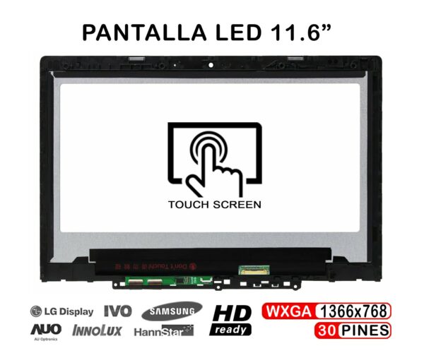 TELA LED TÁCTIL CON MARCO DE 11.6" PARA PORTÁTIL LENOVO WINBOOK 300E 2ND GEN 5D10T45069
