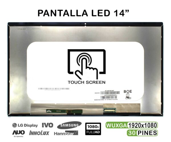 TELA LED TÁCTIL DE 14" PARA PORTÁTIL LENOVO FLEX 5-14 AREO1 NV140FHM-N4U FHD CON MARCO - Image 2