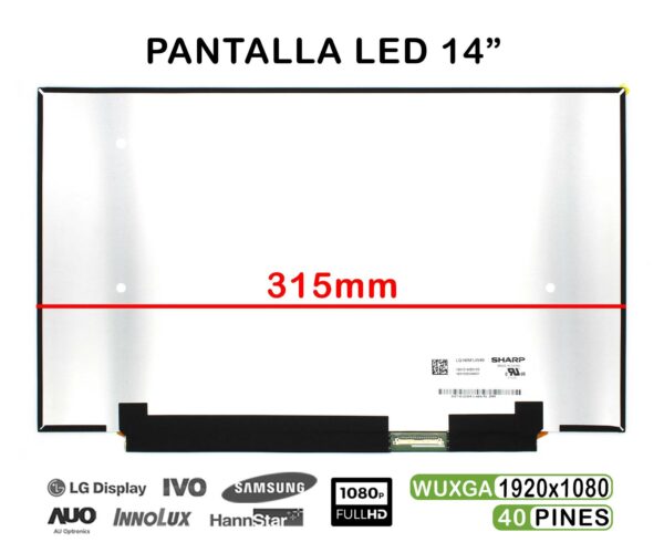 TELA LED DE 14" PARA PORTÁTIL LQ140M1JW49 40 PINES