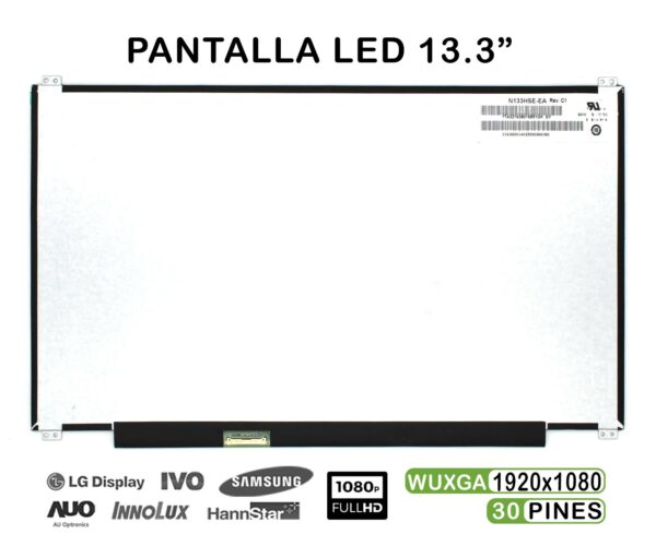 TELA LED DE 13.3" PARA PORTÁTIL N133HSE-EA REV.C1 30 PINES