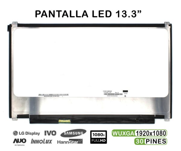 TELA LED DE 13.3" PARA PORTÁTIL N133HSE-EA1 REV.B1 30 PINES