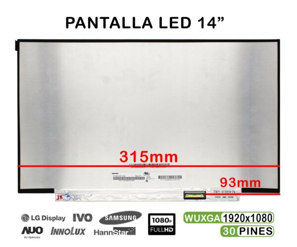 TELA LED DE 14" PARA PORTÁTIL N140HCE-EN2 REV.C4 FHD 30 PINES