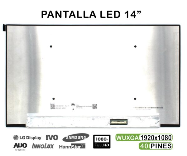 TELA LED DE 14" PARA PORTÁTIL N140HCQ-G51 REV.C1