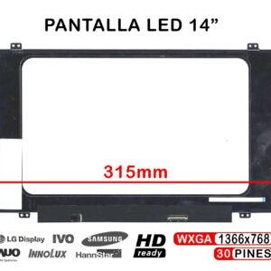 TELA LED DE 14" PARA PORTÁTIL NT140WHM-N44 NT140WHM-N44 V8.0 315MM