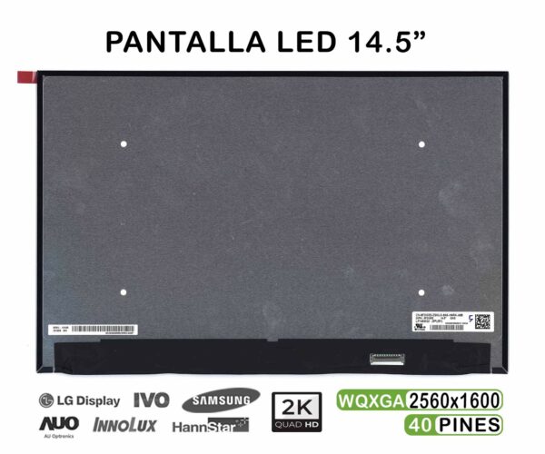 TELA LED DE 14.5" PARA PORTÁTIL N145GCG-GT1 LP145WQ1-SPB1 QHD 40 PINES