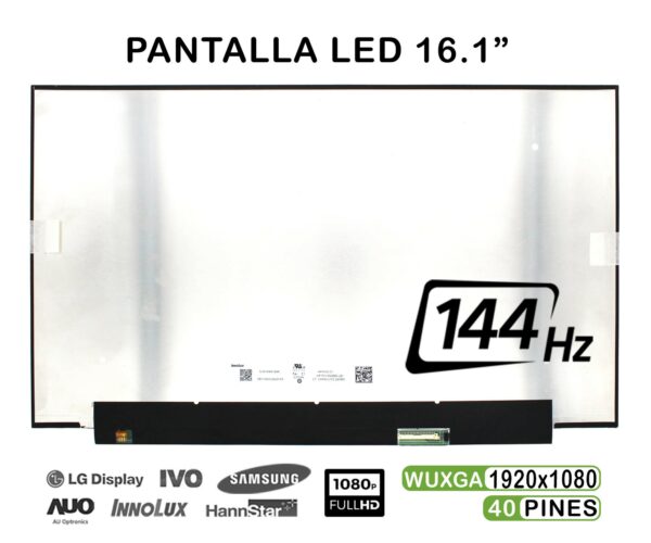 TELA LED DE 16.1" PARA PORTÁTIL N161HMA-GAK 144HZ 1920X1080 40 PINES