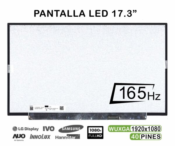 TELA LED DE 17.3" PARA PORTÁTIL N173HME-GA1 FHD 165HZ