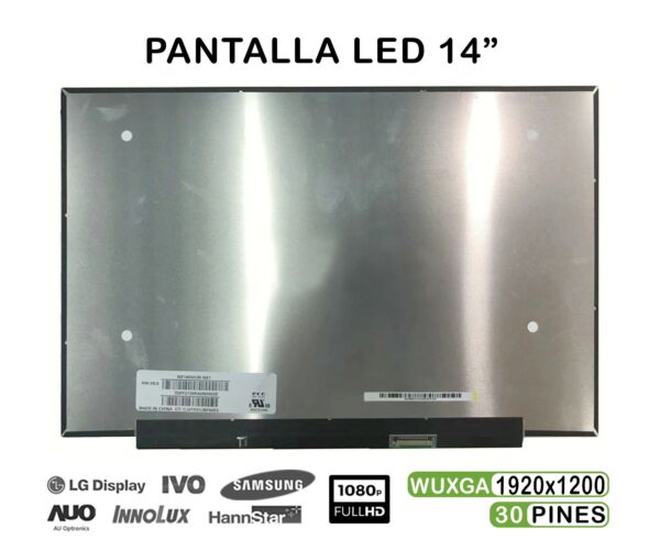 TELA LED DE 14" PARA PORTÁTIL NE140WUM-N61 1920X1200 30 PINES