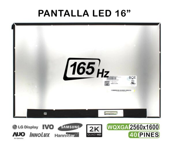 TELA LED DE 16" PARA PORTÁTIL NE160QDM-NY1 2K 165HZ