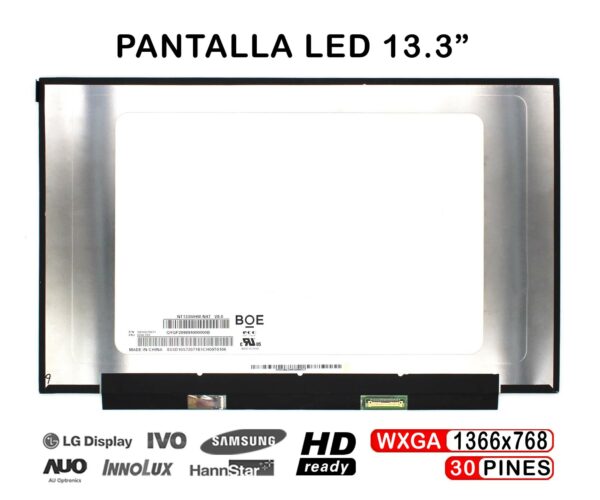 TELA LED DE 13.3" PARA PORTÁTIL NT133WHM-N47 30 PINES