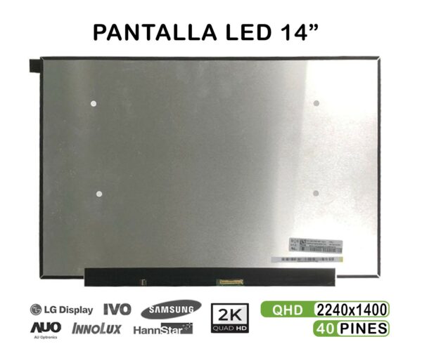 TELA LED DE 14" PARA PORTÁTIL NV140DRM-N61 2K 40 PINES