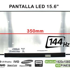 TELA LED DE 15.6" PARA PORTÁTIL NV156FHM-NY4 V8.0 FHD IPS 144HZ 350MM 40 PINES