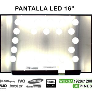 TELA LED DE 16" PARA PORTÁTIL NV160WUM-NH0 30 PINES FHD